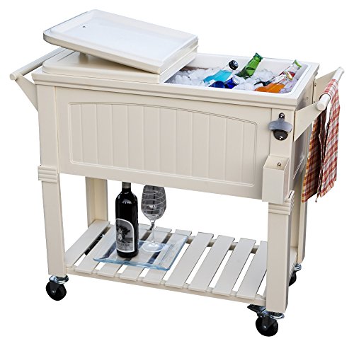 Patio Cooler Cart Insulated Basin Ice Chest 80 Qt Mobile ...