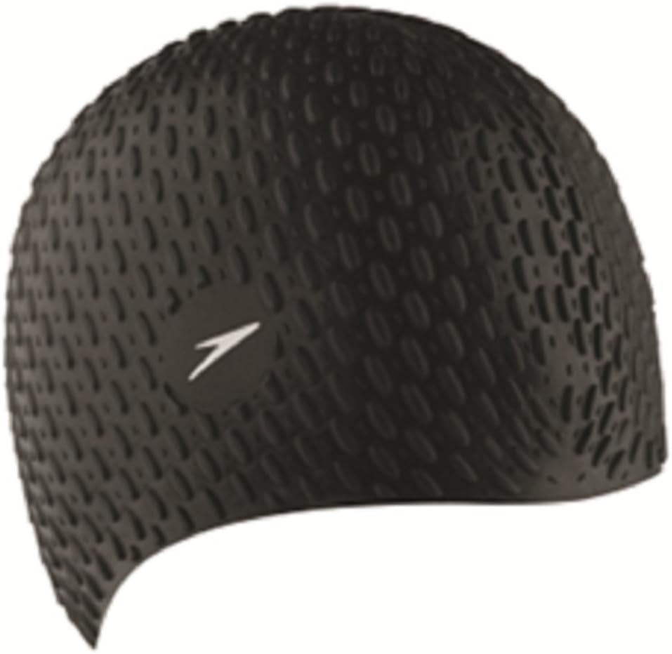 Speedo Bubble Gorra de natación, Hombre, Negro, One Size: Amazon ...