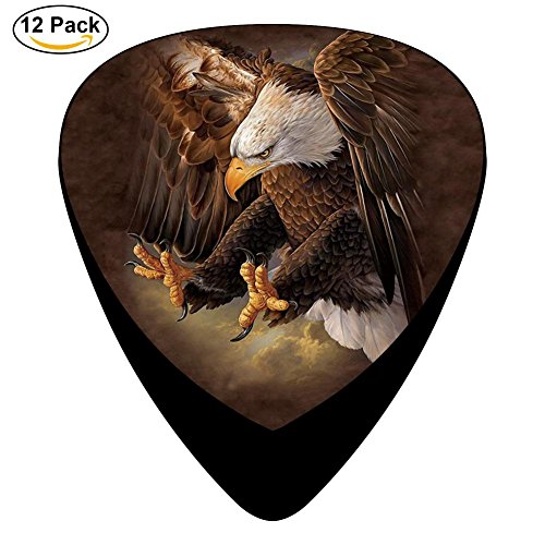 Freedom Eagle Celluloid Guitar Picks 12 Pack Includes Thin,Medium,Heavy Gauges For Electric Acoustic Guitar