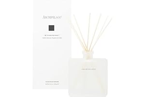 Archipelago Botanicals Stonehenge Reed Diffuser, Home Fragrance Reed Diffuser, Includes Fragrance Oil, Frosted Glass Vessel & 10 Diffuser Reeds, Perfect for Home, Office or Gift, 7.6 Fl Oz