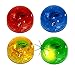 Light Up Bouncing Ball with Zoo Animals and Confetti Ribbons inside - Set of 4 Clear LED Animal Bouncing Balls - Assorted Gift Collection Blinking LED Super Bounce Balls - 4 Pack