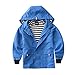Hiheart Boys&Girls Waterproof Hooded Jackets Cotton Lined Rain Jackets Blue 6/7