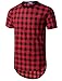 LILBETTER Mens Hipster T Shirt Hip Hop Basic Longline Crewneck T-shirt Zipper Trim