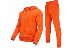 Megub Mens hoodie sweatsuit Full-Zip fleece track suits casual jogger set outdoor sportswear