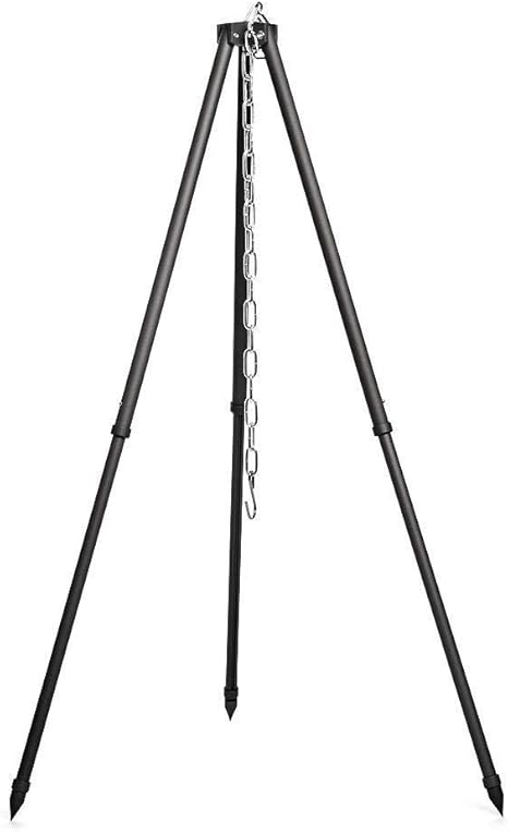 Amazon Co Jp キャンプ用三脚 キャンプファイヤークッキングダッチオーブン三脚 ミニアジャスタブルグリル三脚 キャンプファイヤーグリル スタンド三脚 調理用ランタン三脚ハンガー ホーム キッチン