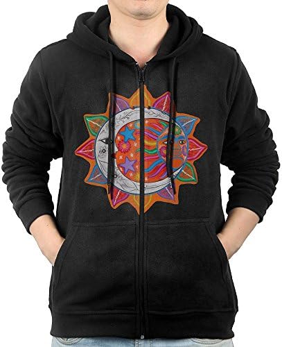 TTlmgBGa Mexican Sun And Moon Hooded Sweatshirt Full Zip Hoodie With Pocket For Men