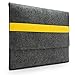Lavievert Handmade Gray Felt Case Bag Sleeve with Yellow Elastic Band for Apple 13