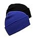 2 Pack Mens Adult Winter Thermal Thinsulate Knitted Beanie Hat Black/Blue (one size)