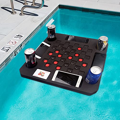 Floating Checkerboard Table, Poker Game Table Tray for Swimming Pool