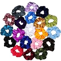 BEAUTY WORKS 20 Pcs Hair Scrunchies Velvet Elastic Hair Bands Scrunchy Hair Ties Ropes Scrunchie for Women or Girls Hair Accessories - 20 Assorted Colors Scrunchies (20 PCS Velvet Hair Scrunchies)