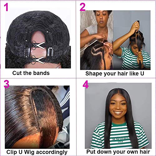 Kinky-Straight-Hair-U-Part-Human-Wig-for-Black-Women-Middle-Part-Clip-In-Hair-Extensions-Half-Wigs-Brazilian-Virgin-Hair-Straight-Wigs-Pre-Plucked-with-Baby-Hair-150-Density-12