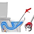 51"Toilet Snake Drain Clog Remover, Toilet Auger Grabber, Upgraded Snake Drain Tool, Flexible Claw Grabber Pickup Tool with 4