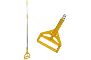 Commercial Mop Handle Heavy Duty 59" Industrial Mop Stick Adjustable Length Wet Mops Head Replacement Holder for Professional