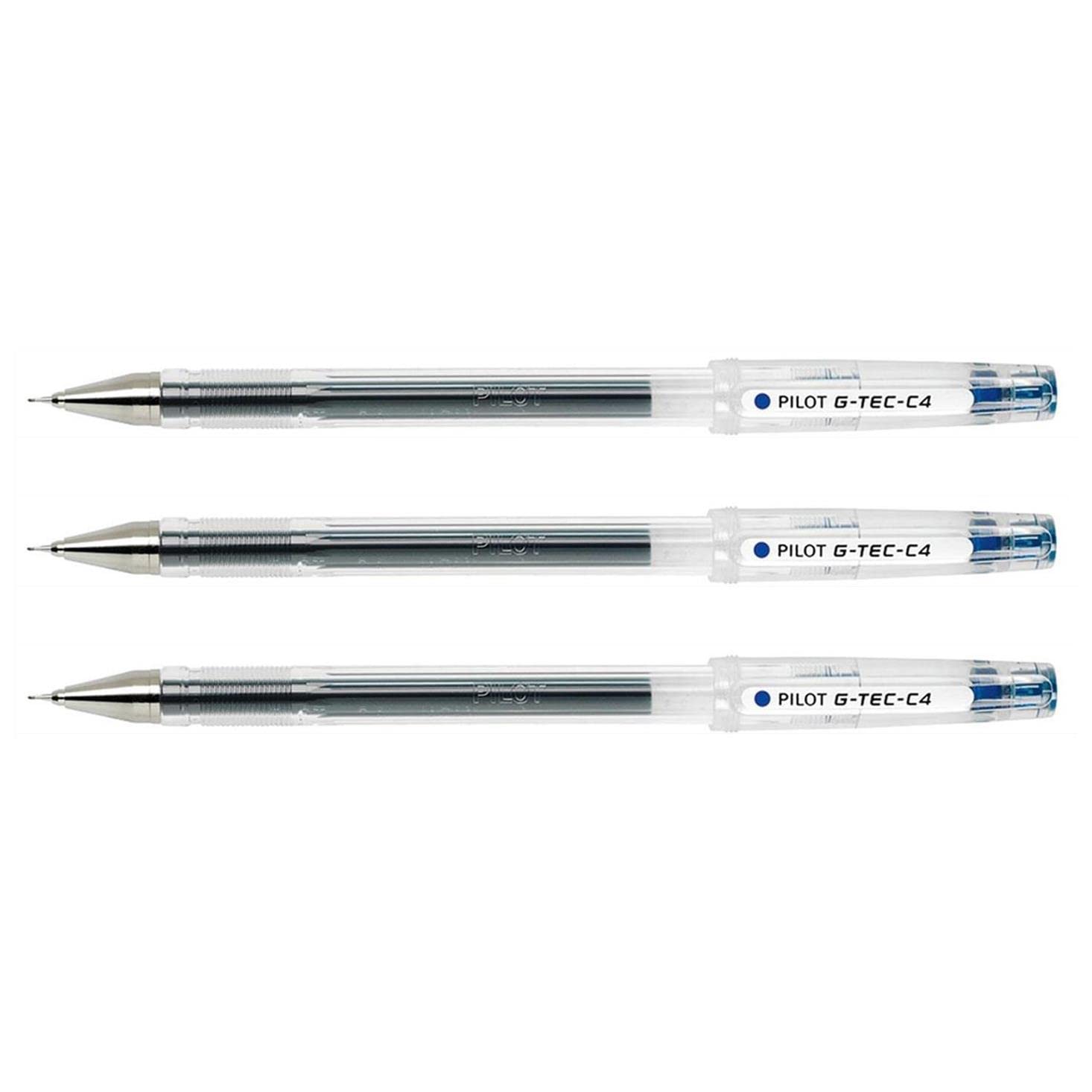 Pilot G-Tec-C4 Gel Ink Roller Ball Pens, Pack of 3 Blue