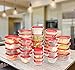 Utopia Kitchen 80 Piece Container Set (40 Containers + 40 Lids) Square Food Container - Red Lid - Snap Lid - Microwave, Dishwasher & Freezer
