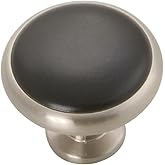 Hickory Hardware P427-SNB 1-3/8-Inch Tranquility Knob, Satin Nickel with Black