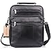 Jack&Chris Mens PU Leather Crossbody Single-Shoulder Briefcase Messenger Handbag (Black 020)