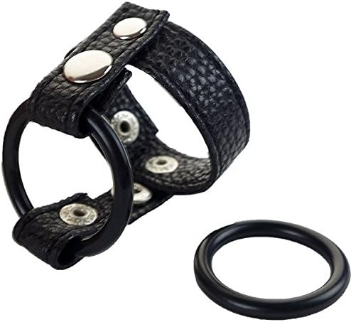 Processes Leather Cock-Ring Harness with Ball Divider Men Erection Enhancer Ejaculation Delay Sex Toys for Men