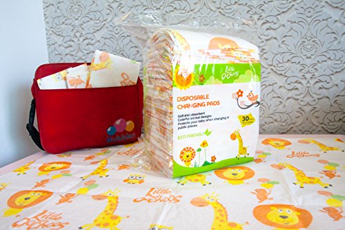 30 Large Disposable Changing Pads Mats Sanitary Baby Infant Toddler Diaper Liners Covers for Travel Changing Station Tables. Soft and Waterproof. Protect Against Germs. Buy Now!