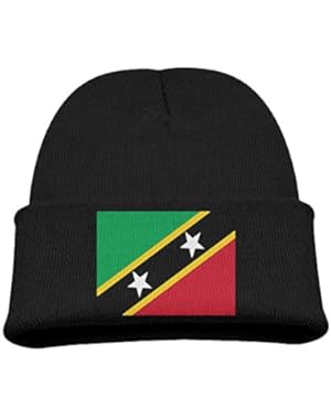 Flag Of Saint Kitts and Nevis Kid's Hats Winter Funny Soft Knit Beanie Cap Children Unisex
