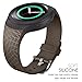 Samsung Gear S2 Band - FanTEK Soft Silicone Sports Style Replacement Strap for Samsung Gear S2 Watch SM-R720 SM-R730 Version Only (Brown Netted)