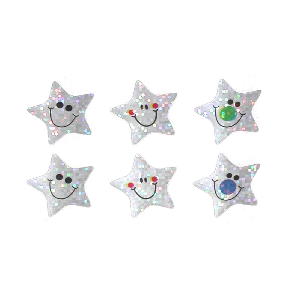 SuperStickers Solutions Sparkling Silver Star Stickers (Pack of 54), 25mm Stickers, DBS149
