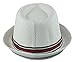 How D Hats Men's Fedora Cuban Style Upturn Short Brim Hat (L/XL) 23 in / 7 3/8 / 59Cm White
