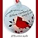 Lighted Cardinal Christmas Memorial Ornament LED Glass Ball with Cardinal Design When Cardinals Appear Angels are Near in Loving Memory 4-Hour Timer Included