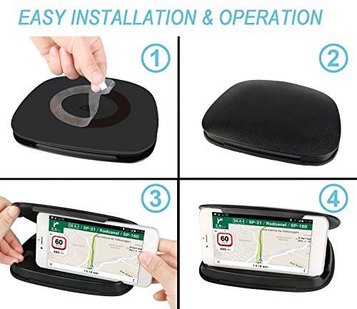 Bosynoy Phone Holder Car, GPS Holder Car Dashboard, Universal Car Phone Mount Compatible Smart Cell Phones -Brown - Thumbnail 2