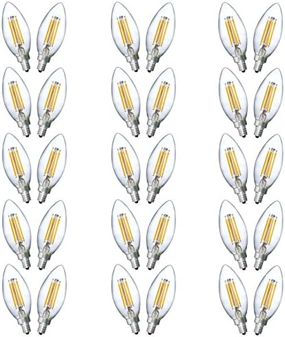 Eforlighting E12 C35 4W Led Fliament Candle Led bulb (=40W)Constant Current NO Flicker Edison110V 2700K Warm White,Pack of 30