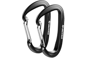 Brotree Carabiner Clips Heavy Duty 12KN (2697lbs) Locking Carabiner Lightweight Aluminium Caribeaner for Hammock, Camping, Hi