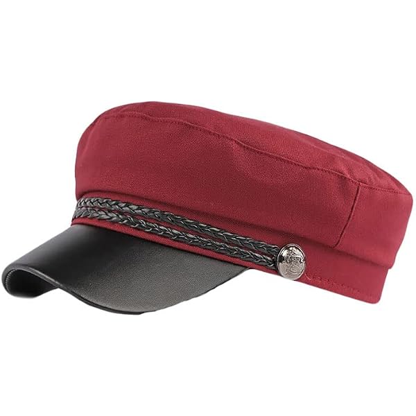 6816 Red Newsboy Plain Cabbie Beret Hat & Grey Newsboy Plain Cabbie Beret Hat Vintage Beret Sports Band Felt Numbered Cap Newsboy Cabbie  main image 2