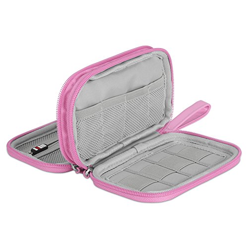 BUBM Digital Storage Bag Electronic Accessories Bag Hard Drive Organizers Earphone Cables USB Flash Drives Travel Case (Pink)