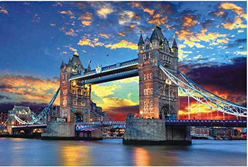 Anonymous Puzzles 1000 Pieces Paper Assembling Picture Landscape Jigsaw Puzzles Toys for Adults Children Games Educational Toys (SUNSET LONDON BRIDGE)