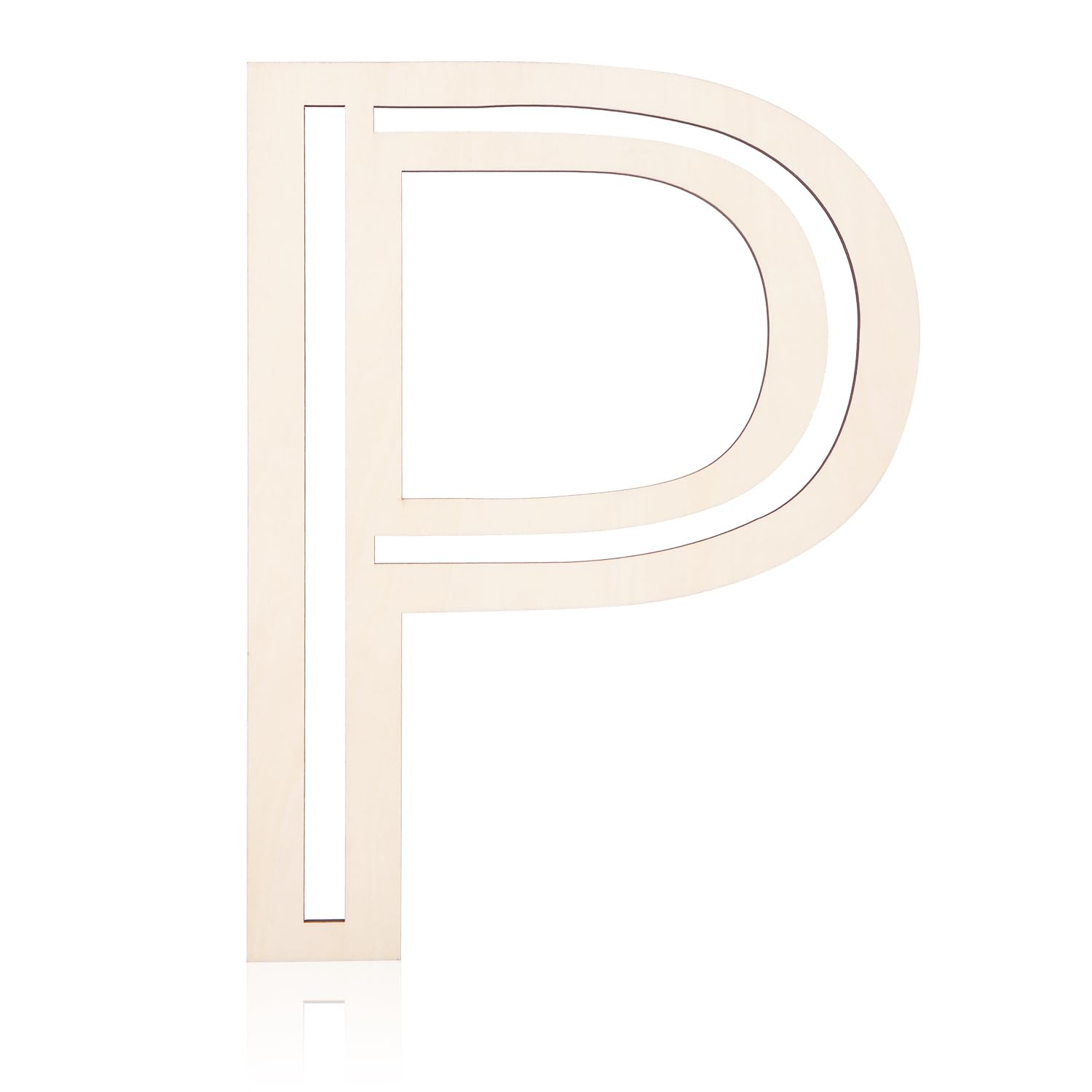 Photo 1 of 12 Inch Wooden Letter, Large Unfinished Wooden Alphabet Letter Blank Wood Letters for Crafts Wall Letters Decor for DIY Crafts Painting Party Home Decoration (P)