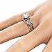 18K Rose Gold & Silver Two Colour Ring 10mm Round Cut Topaz CZ Ring Size 5-10