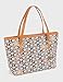 Micom Casual Signature Printing Pu Leather Tote Shoulder Handbag with Metal Decoration for Women (P Signature)