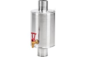 TAISOCA Camping Tent Stove Water Tank Chimney Water Tank, Portable Stainless Steel 6cm / 2.34in Water Tank for Wood Stove