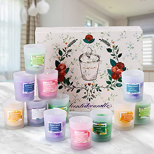 Macoya Scented Candles Gift Set, 12 Pack Aromatherapy Candles for Women