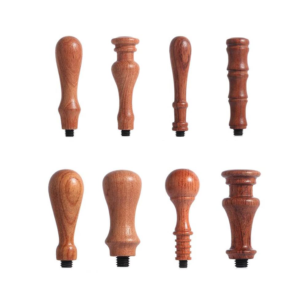 Photo 1 of HomeSoGood 8Pcs Wood Handle Wax Seal, Stamp Accessories Portable Mini DIY Seal Tool Retro Wood Colorfor Post Gifts Decorative (Just Handles)