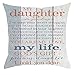 Bnitoam Life Sentiment Phrases My Daughter I Hold You Dear Cotton Linen Throw Pillow Covers Case Cushion Cover Sofa Decorative Square 18 x 18 inch (2)