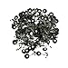 Voberry 6 in 1 Black Oval Cylinder Shaped Float Stop Fishing Rubber Stopper Bobber Sinker，100Pcs/Pack