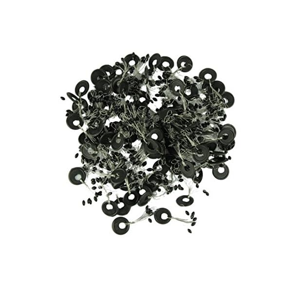 Voberry-6-in-1-Black-Oval-Cylinder-Shaped-Float-Stop-Fishing-Rubber-Stopper-Bobber-Sinker100PcsPack