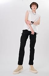 Plaid&Plain Men's and Women's Black Cargo Pants