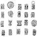 RUBYCA 40pcs Mix Lot of Silver Color Clip Lock Stopper Clasp Beads DIY fit European Charm Bracelet