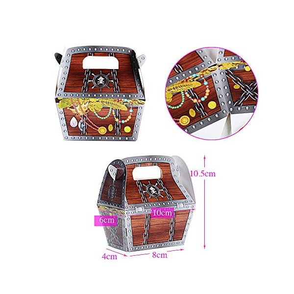 MEJOSER 30 Stück (8x4x10.5cm) Piraten Schatztruhe Schatzkiste Kindergeburtstag Pirat Schatzkiste Piraten Gastgeschenk für Piraten Party Mitgebsel Give-Aways – Bild 3