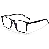 ANRRI Blue Light Glasses Mens Anti Eyestrain Oversized Computer Gaming Eye Protection Square Glasses Women Black