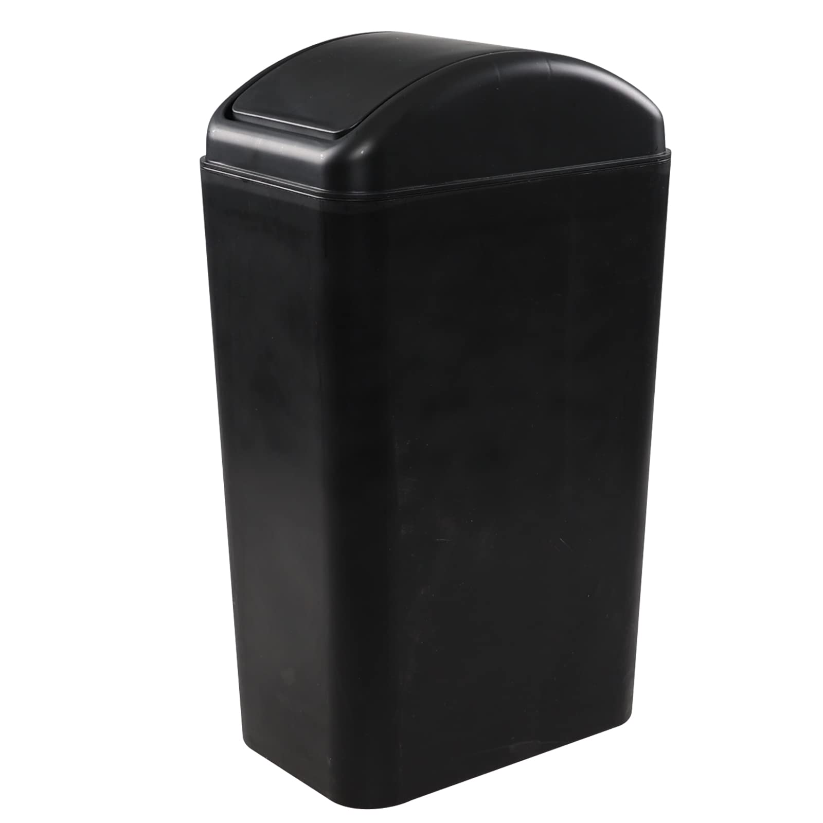 Ucake 14 Litre Black Office Bedroom Plastic Trash Swing Bin, Waste Wastepaper Bin Dustbin, 1 Pack