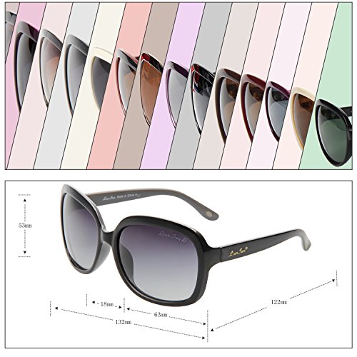 LianSan Oversized Womens Sunglasses Polarized uv Protection Simple Sunglasses LSP301(black frame gradient black lenses)
