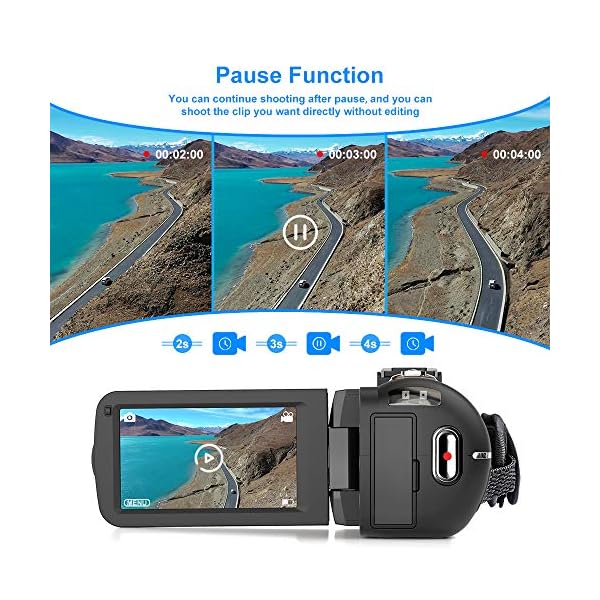 Videokamera Camcorder UHD 2.7K IR Nachtsicht YouTube Vlogging Kamera 36MP 3.0 '' Touchscreen 16X Digital Zoom mit… – Bild 6